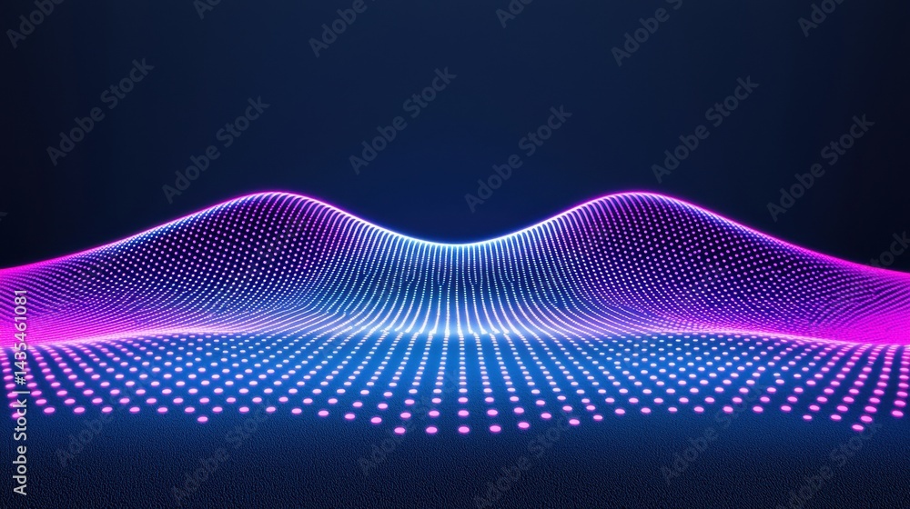 Poster a digital illustration of a wave-like pattern with a gradient background.