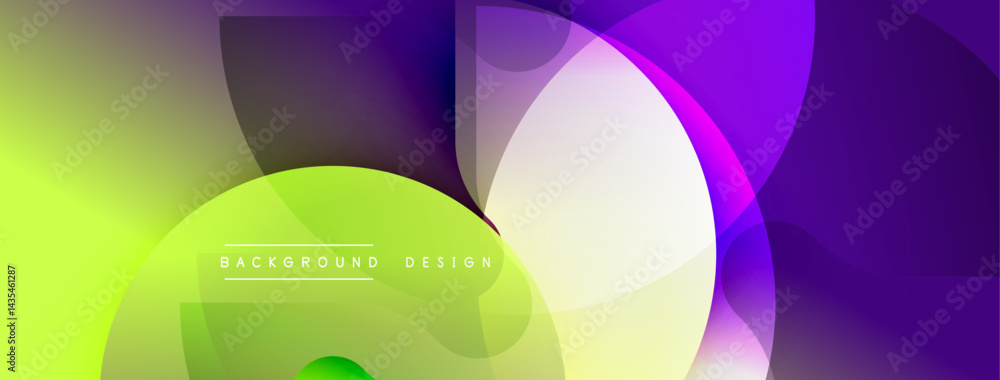 Aufkleber Abstract colorful shapes overlap creating dynamic gradient background. Modern design with vibrant hues, smooth transitions.