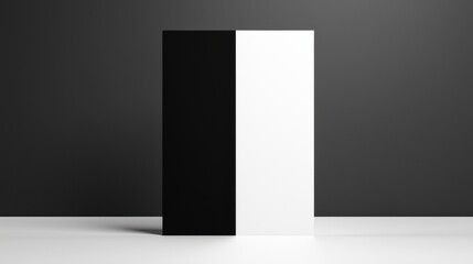 A black and white rectangle with a shadow.
