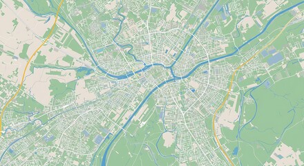 Obraz premium Cityscape Cartography: A Serene Detailed Map Design