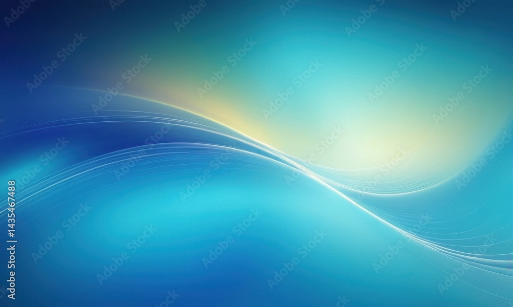 Poster abstract wave design on a blue and yellow background