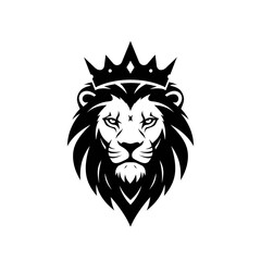 Obraz premium Majestic Lion King Crowned Vector Illustration