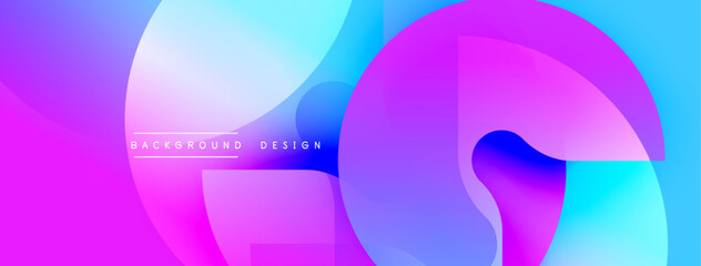 Abstract fluid shapes blend vibrant purple, blue hues. Modern design evokes energy, movement, visual interest.