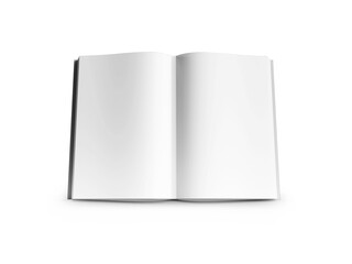 Blank White Opened Book Mockup on Isolated White Background