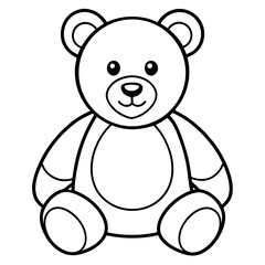 Minimal Teddy Bear Vector on White