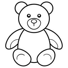 Minimal Teddy Bear Vector on White