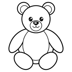 Minimal Teddy Bear Vector on White