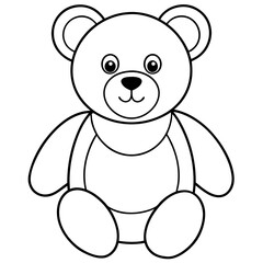 Minimal Teddy Bear Vector on White