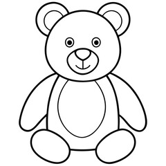 Minimal Teddy Bear Vector on White