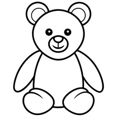 Minimal Teddy Bear Vector on White