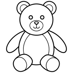 Minimal Teddy Bear Vector on White