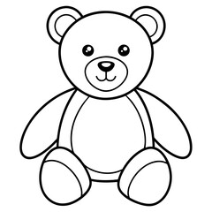Minimal Teddy Bear Vector on White