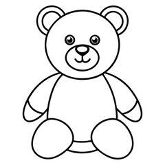Minimal Teddy Bear Vector on White