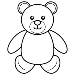 Minimal Teddy Bear Vector on White