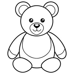 Minimal Teddy Bear Vector on White