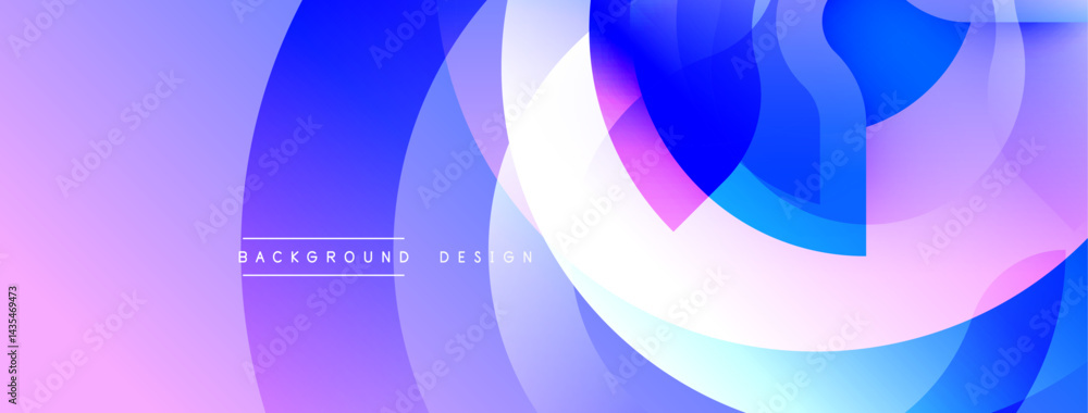 Aufkleber Abstract background features overlapping circles, gradients. Violet, blue hues create modern, dynamic visual effect. Smooth transitions dominate composition.