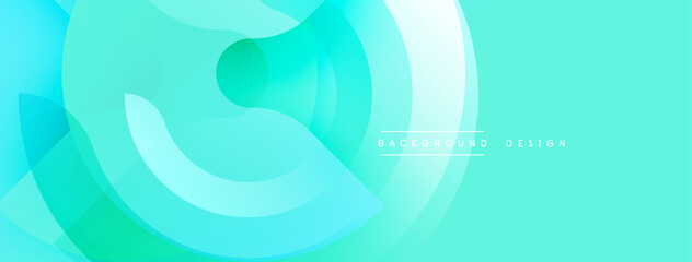 Abstract turquoise background. Smooth shapes overlap, creating gentle gradients. Modern design element for digital projects.