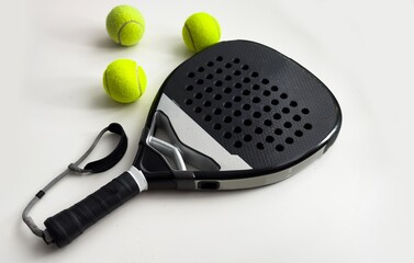 Isolated paddle tennis objects. padel racket