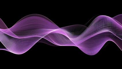 Abstract purple wave design on black background