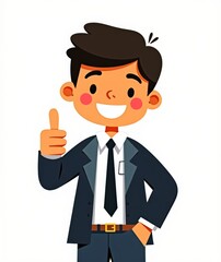 Confident cartoon workplace elite