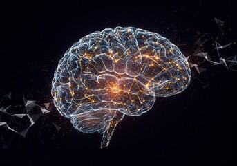 Obraz premium Glowing Abstract Brain Network Digital Art