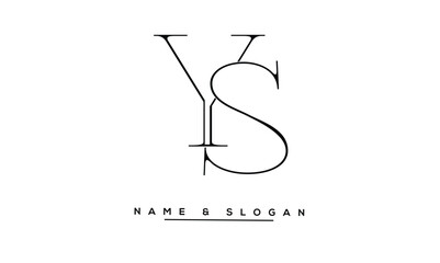 SY, YS Abstract Letters Logo Monogram