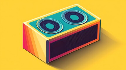 Retro Stereo with Colorful Design.