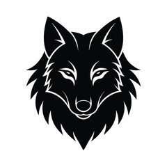 Obraz premium sitting wolf silhouette on white background vector