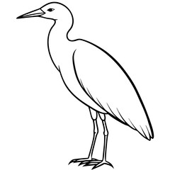 Minimal Cattle Egret Vector on White