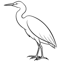 Minimal Cattle Egret Vector on White