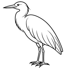 Minimal Cattle Egret Vector on White