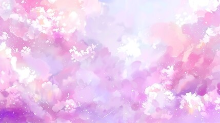 Serene Pastel Dreamscape: Abstract Watercolor Sky with Dreamy Cloud Formations