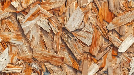 Tile with seamless oriented strand board texture showing layered wood chips and rustic surface perfect for industrial and construction projects.