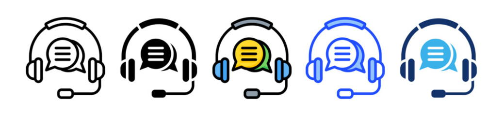 Customer Support Icon Collection With Multiple Styles