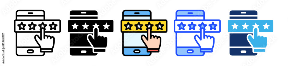 Aufkleber experience icon collection with multiple styles