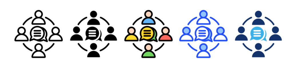 Communication Icon Collection With Multiple Styles