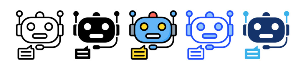 Intelligent Assistant Icon Collection With Multiple Styles