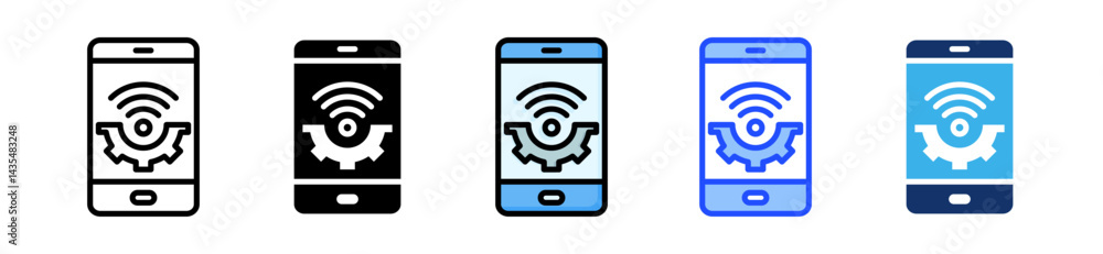 Poster smart technology icon collection with multiple styles