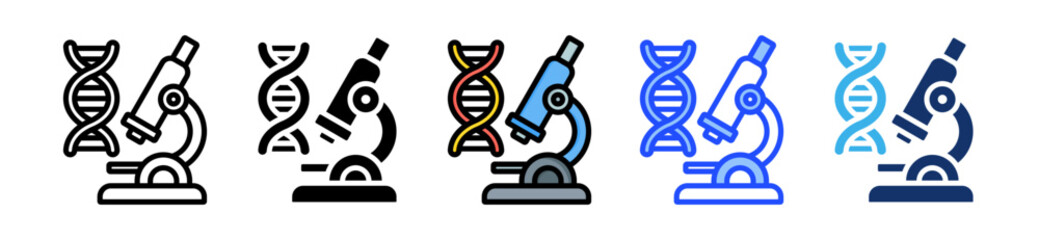 Biotechnology Icon Collection With Multiple Styles