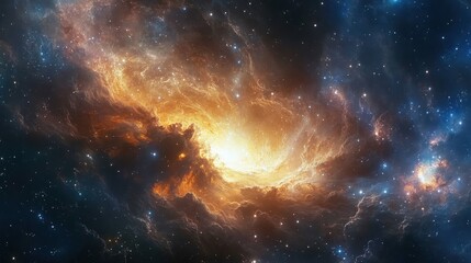 Fototapeta premium Celestial nebulae showcasing vibrant cosmic colors.