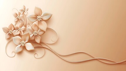 Peach Flowers with Elegant Design, and Background.