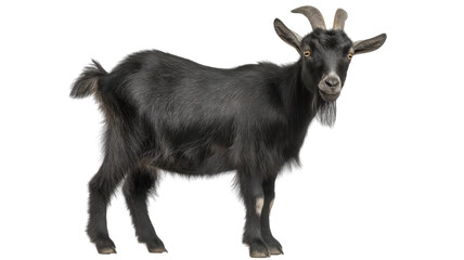 Black goat standing on transparent background
