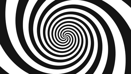 simple hypnotic spiral loop animation - black white monochrome 4k animated spiral - Powered by Adobe