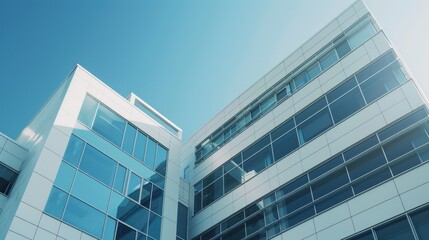 Obraz premium Modern healthcare facility exterior stock photo --ar 16:9 --raw --v 6 Job ID: 91aba6df-0b7b-4d12-858f-e0278451229a