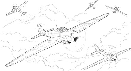 vector illustration of a war plane