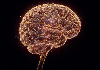 Glowing Human Brain Network Visualization