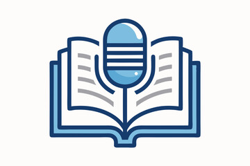 Minimal Open Book with Mic Standing