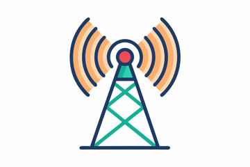 Simple Broadcast Tower Sending Audio Waves