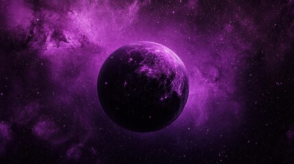 A purple planet in space.