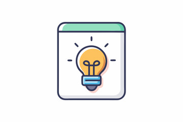 Simple Idea Bulb Inside Chat App Icon
